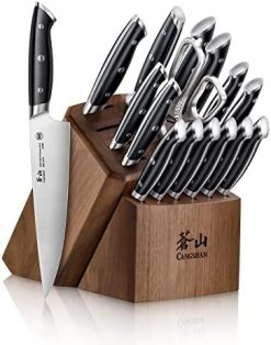 Dalstrong Knife Block Set - 18 Piece Colossal Knife Set - Gladiator Series  - High Carbon German Steel - Acacia Wood - ABS Handles Kitchen Knives 